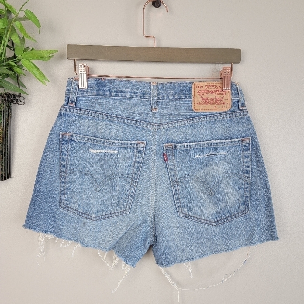 Levi's 2 569 Loose Cutoff Distressed High Rise Festival Jean Shorts Vintage Y2K - Picture 11 of 16